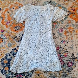 White and blue spotted dress